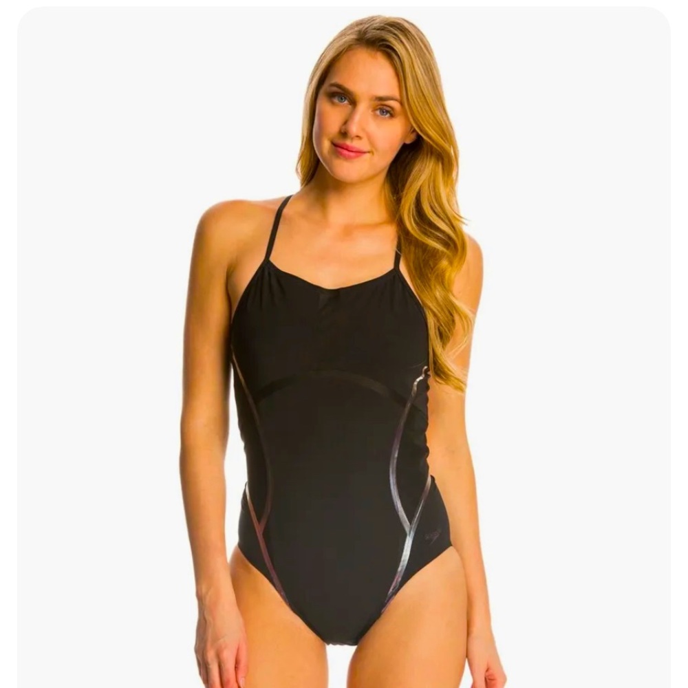 CLEARANCE- Women Power Plus LZR Fit Thin Strap One Piece Swimsuit. Sz. 6. #0295